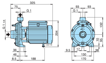 centrifugal Pump B-NMD dimensions