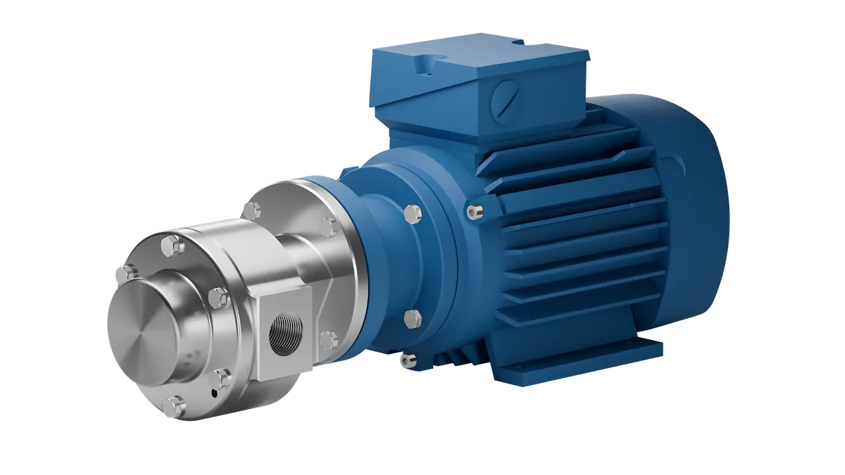 Stainless steel electric gear pump for corrosive and poorly lubricating media