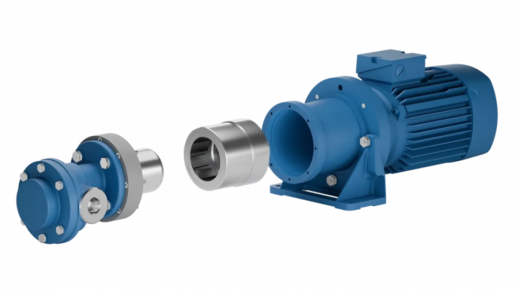 Gear pump with magnetic coupling Gear pump with magnetic coupling