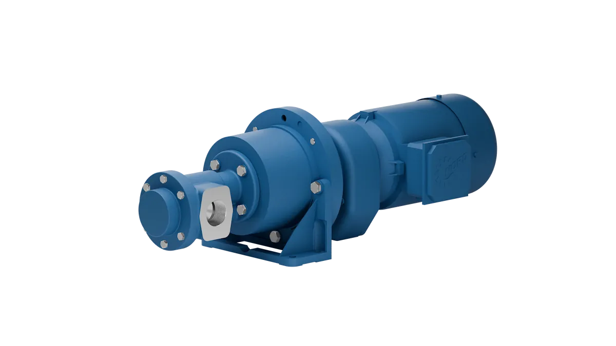Gear pump with helical geared motor in version G for low speeds and highly viscous media